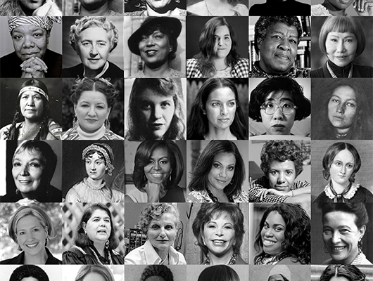 a collage of women authors